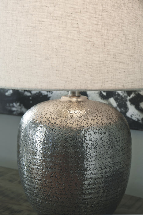 Magalie - Antique Silver Finish - Metal Table Lamp - Simple Home Plus