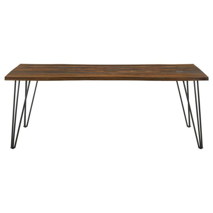 Neve - Live-Edge Dining Table With Hairpin Legs - Sheesham Gray And Gunmetal - Simple Home Plus