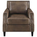 Leaton - Upholstered Recessed Arm Chair - Brown Sugar - Simple Home Plus