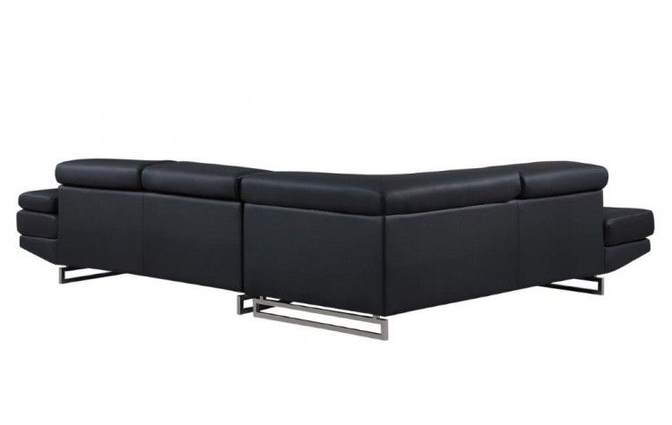 Faux Leather L Shaped Two Piece Corner Sectional - Black