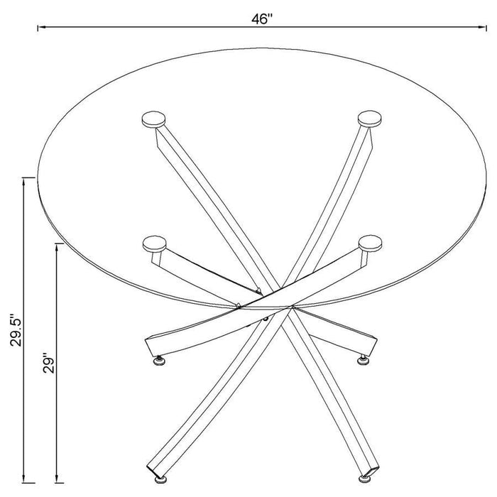 Beckham - Round Glass Top Dining Table