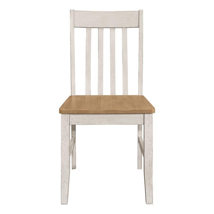 Kirby - Slat Back Side Chair (Set of 2) - Natural And Rustic Off White - Simple Home Plus