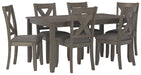 Caitbrook - Gray - Rect Drm Table Set (Set of 7) - Simple Home Plus