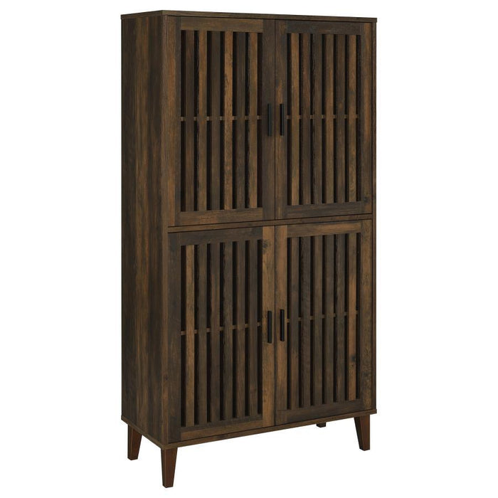 Elouise - 4-Door Engineered Wood Tall Accent Cabinet - Dark Pine - Simple Home Plus