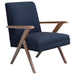 Cheryl - Wooden Arms Accent Chair - Dark Blue And Walnut - Simple Home Plus