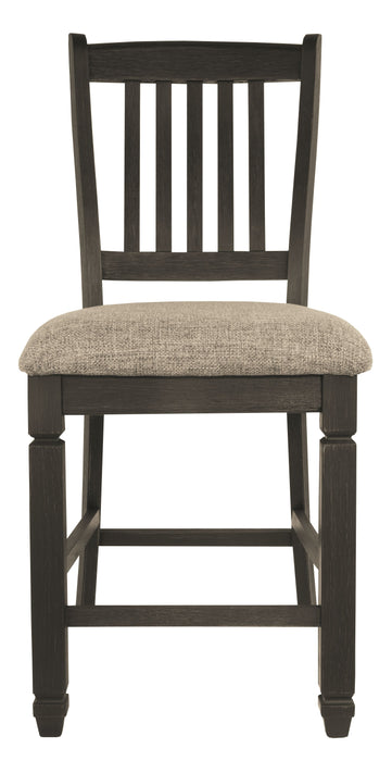 Tyler - Black / Grayish Brown - Upholstered Barstool (Set of 2) - Simple Home Plus