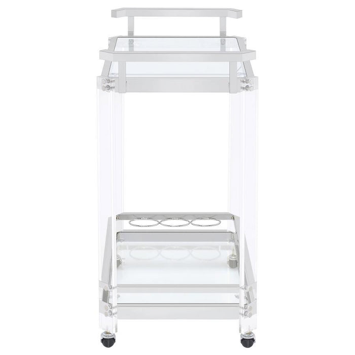 Jefferson - 2-Tier Glass Serving Cart - Clear - Simple Home Plus