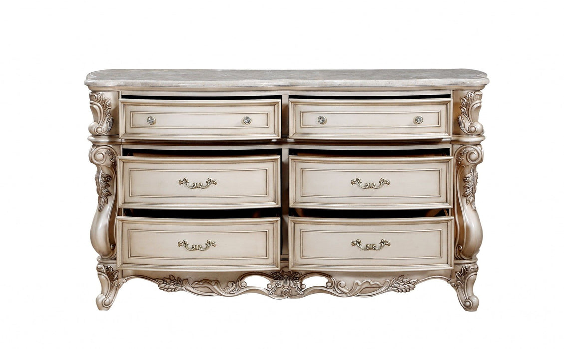 Solid Wood Double Dresser - Beige