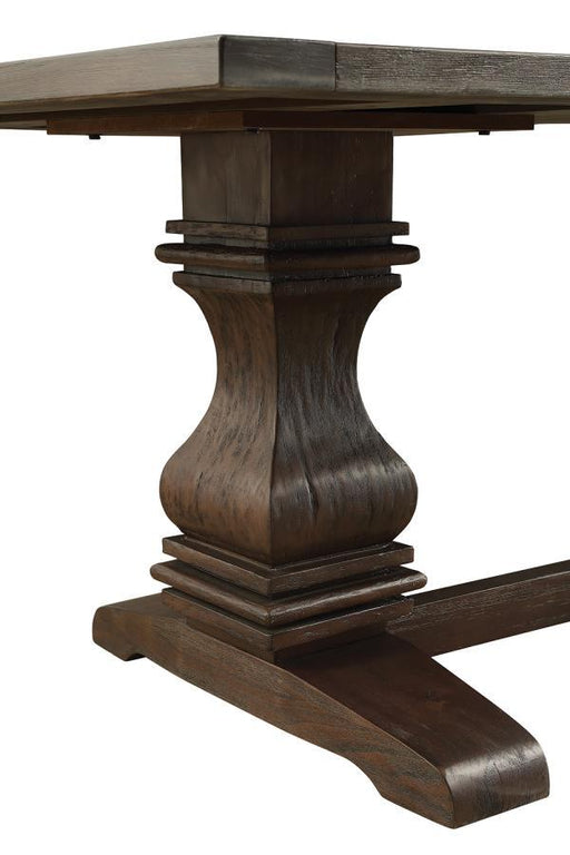 Parkins - Double Pedestals Dining Table - Rustic Espresso - Simple Home Plus