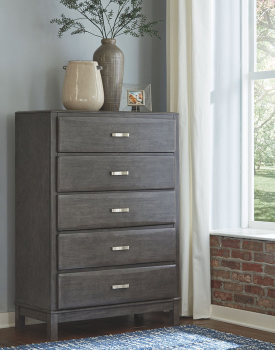 Caitbrook - Gray - Five Drawer Chest - Simple Home Plus