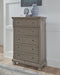 Lettner - Light Gray - Five Drawer Chest - 2-handles - Simple Home Plus