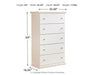 Bostwick - White - Five Drawer Chest - Simple Home Plus