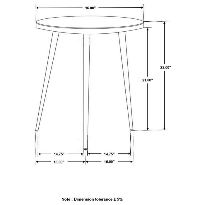 Acheson - Round Accent Table - White And Gold - Simple Home Plus