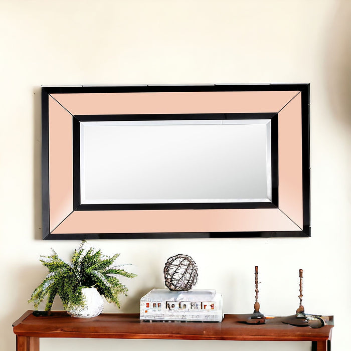 26" Wood Framed Accent Mirror - Rose Gold