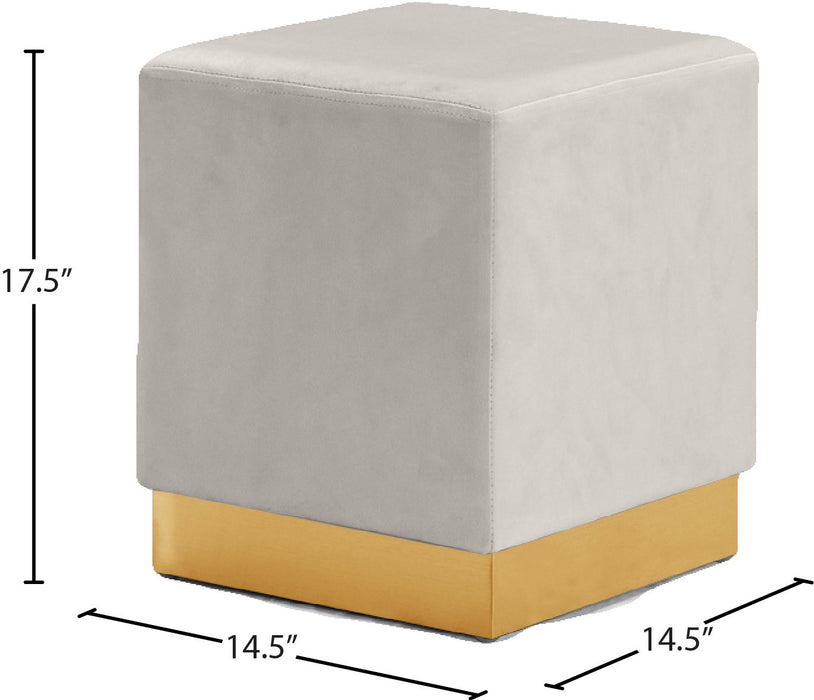 Jax - Stool Ottoman with Gold Base