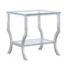 Saide - Square End Table With Mirrored Shelf - Chrome - Simple Home Plus