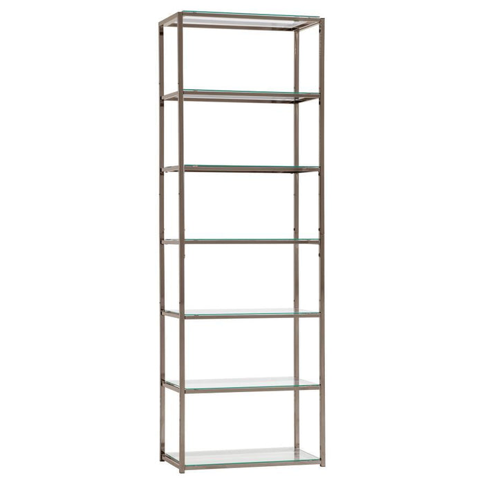 Kate - 6-Shelf Bookcase - Black Nickel - Simple Home Plus