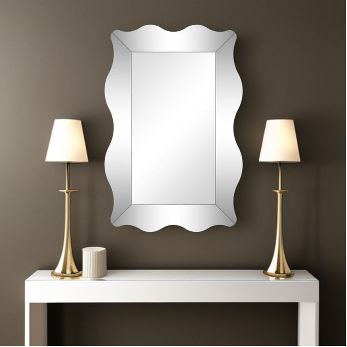 35" Novelty Glass Framed Accent Mirror - Clear