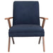 Cheryl - Wooden Arms Accent Chair - Dark Blue And Walnut - Simple Home Plus