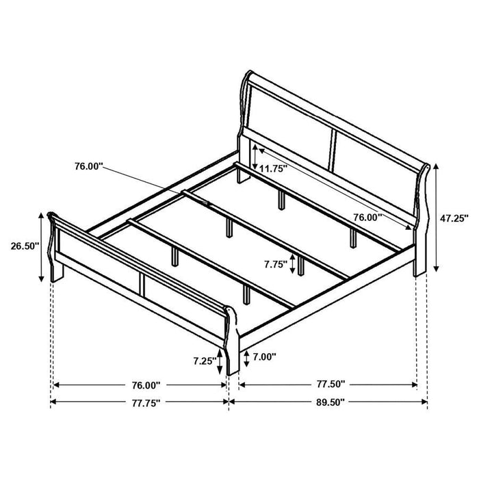 Louis Philippe - Panel Sleigh Bed - Simple Home Plus