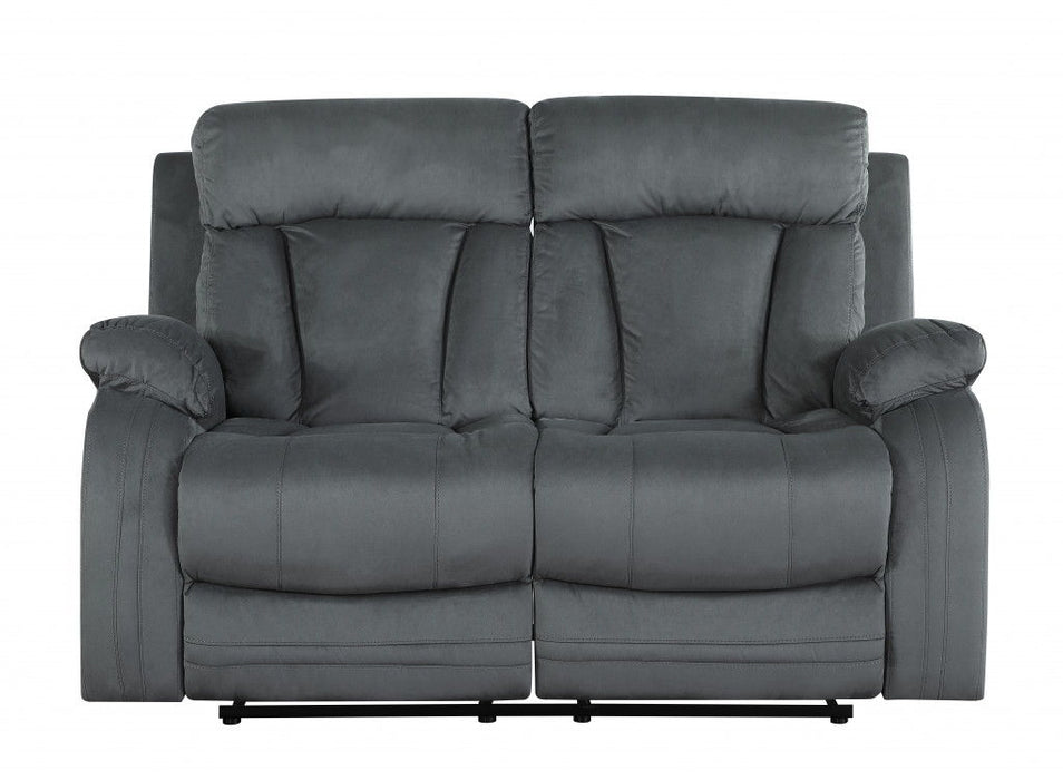 Three Piece Microsuede Indoor Six Person Seating Set - Gray