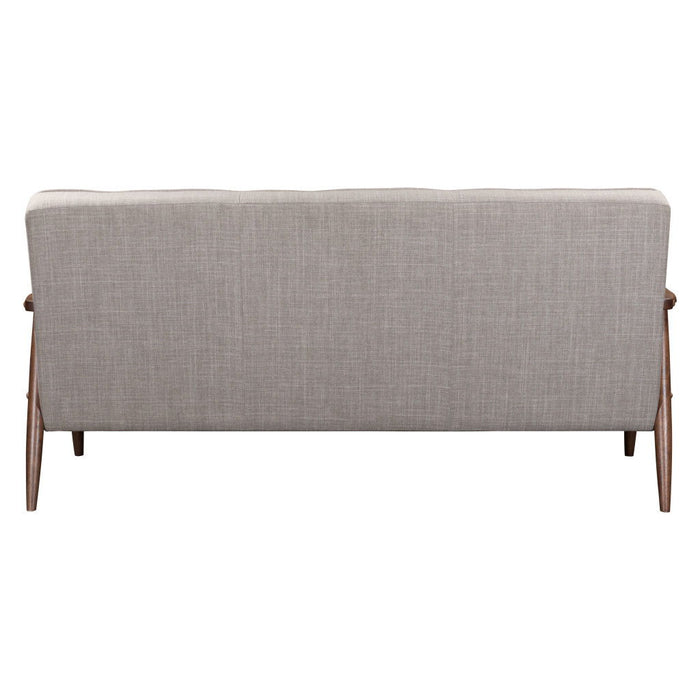 Polyester Sofa With Brown Legs - Beige