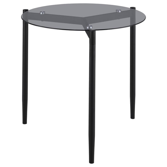 Rosalie - Round Smoked Glass Top End Table - Sandy Black