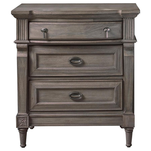 Alderwood - 3-Drawer Nightstand - French Gray - Simple Home Plus