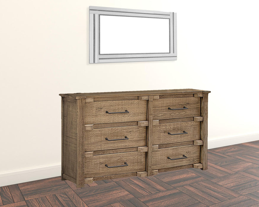 Wood 6 Drawer Double Dresser - Natural