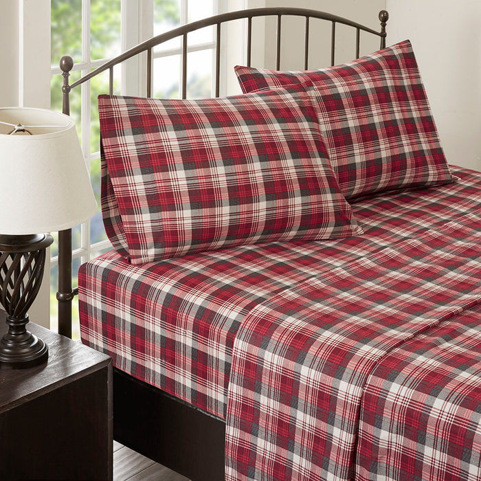 King Sheet Set - Red Plaid