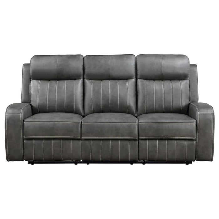 Raelynn - Upholstered Motion Reclining Sofa - Grey