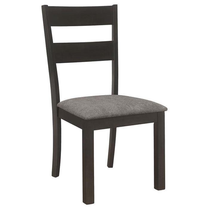 Jakob - Upholstered Side Chairs With Ladder Back (Set of 2) - Gray And Black - Simple Home Plus