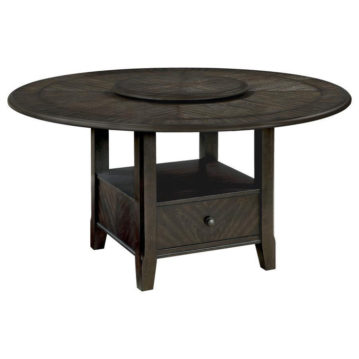 Twyla - Round Dining Table With Removable Lazy Susan - Dark Cocoa - Simple Home Plus