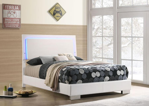 Felicity - High Headboard Panel Bed with LED Lighting - Simple Home Plus