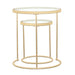 Maylin - 2 Piece Round Glass Top Nesting Tables - Gold - Simple Home Plus