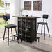 Dicarda - Bar Height Table With LED Light - Black / Distressed Dark Oak - Simple Home Plus