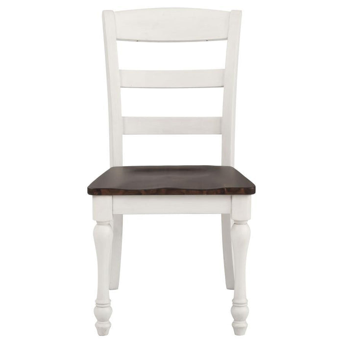 Madelyn - Ladder Back Side Chairs (Set of 2) - Dark Cocoa And Coastal White - Simple Home Plus