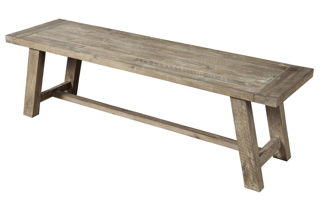 Distressed Solid Wood Dining Bench - Natural / Brown