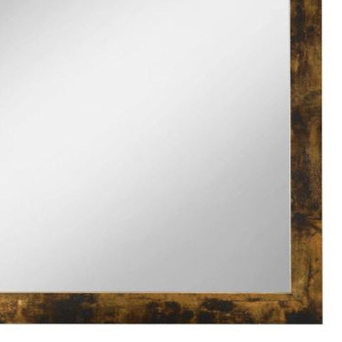 35" Oak Rectangle Dresser Mirror Mounts To Dresser With Frame - Rustic