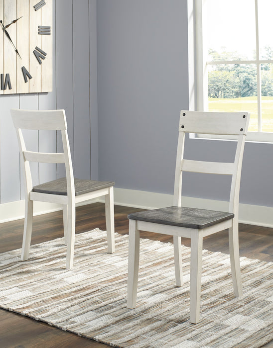 Nelling - White / Brown / Beige - Dining Room Side Chair (Set of 2) - Simple Home Plus