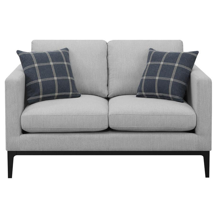 Apperson - Cushioned Back Loveseat - Light Gray - Simple Home Plus