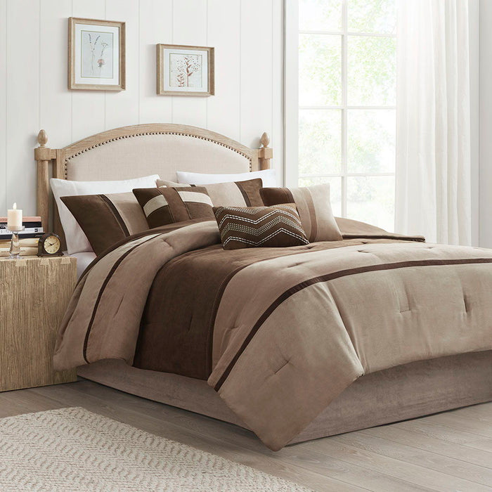 Palisades - Queen 7 Piece Comforter Set - Brown