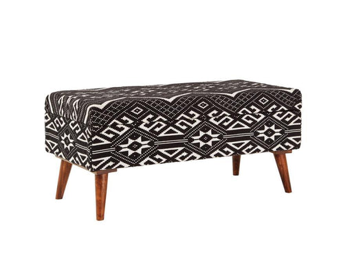 Cababi - Upholstered Storage Bench - Black And White - Simple Home Plus