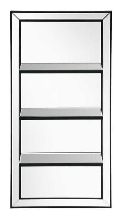 Oriel - 3-Shelf Rectangle Wall Mirror - Silver - Simple Home Plus