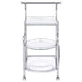 Sarandon - 3-Tier Serving Cart - Chrome And Clear - Simple Home Plus