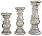 Rosario - Silver Finish - Candle Holder Set (Set of 3) - Simple Home Plus