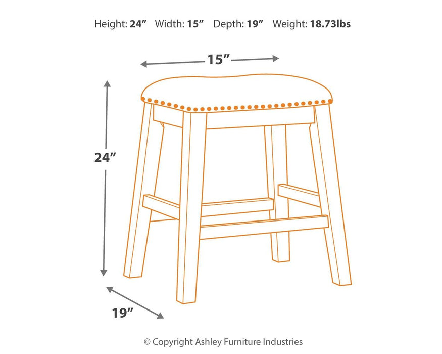 Caitbrook - Gray - Upholstered Stool (Set of 2) - Simple Home Plus