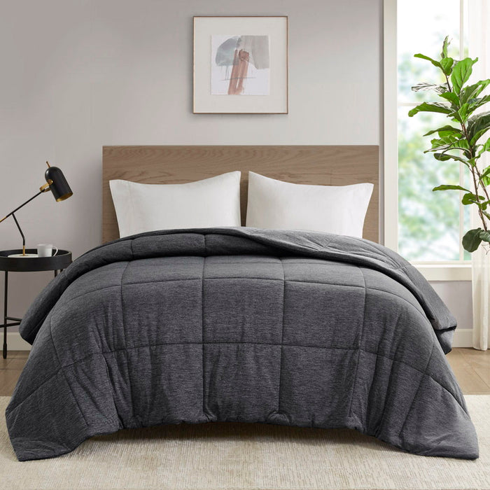 Comfort Cool Jersey Knit - Oversized Down Alternative King Comforter - Black