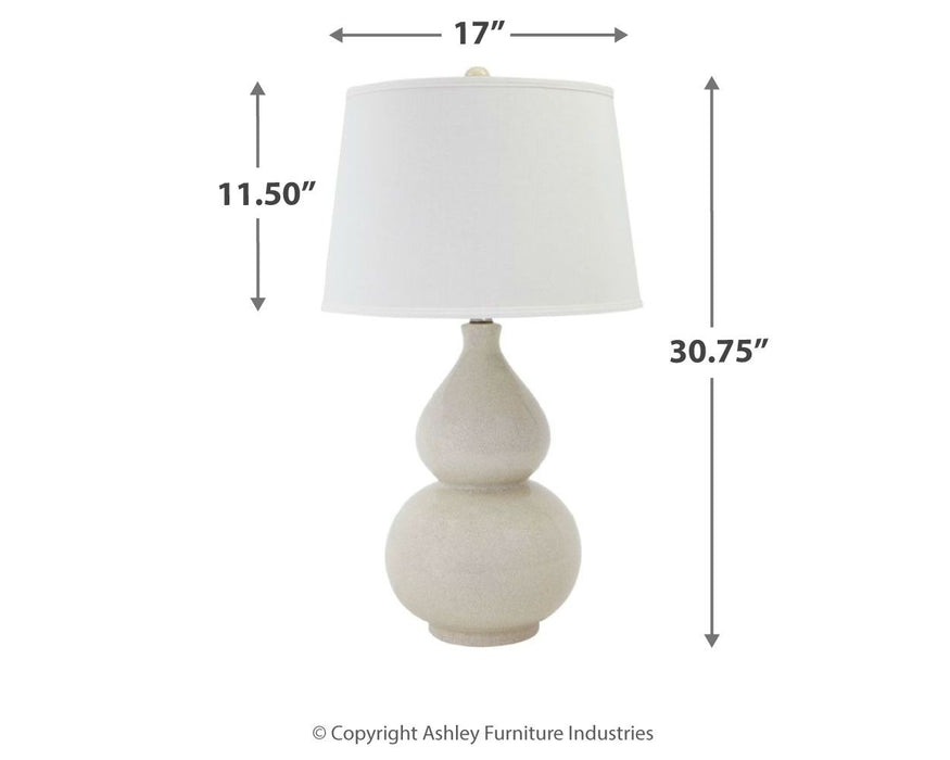 Saffi - Cream - Ceramic Table Lamp - Simple Home Plus