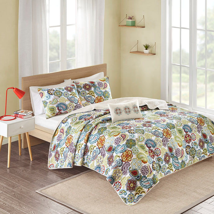 Tamil - King Reversible Coverlet Set - Multi